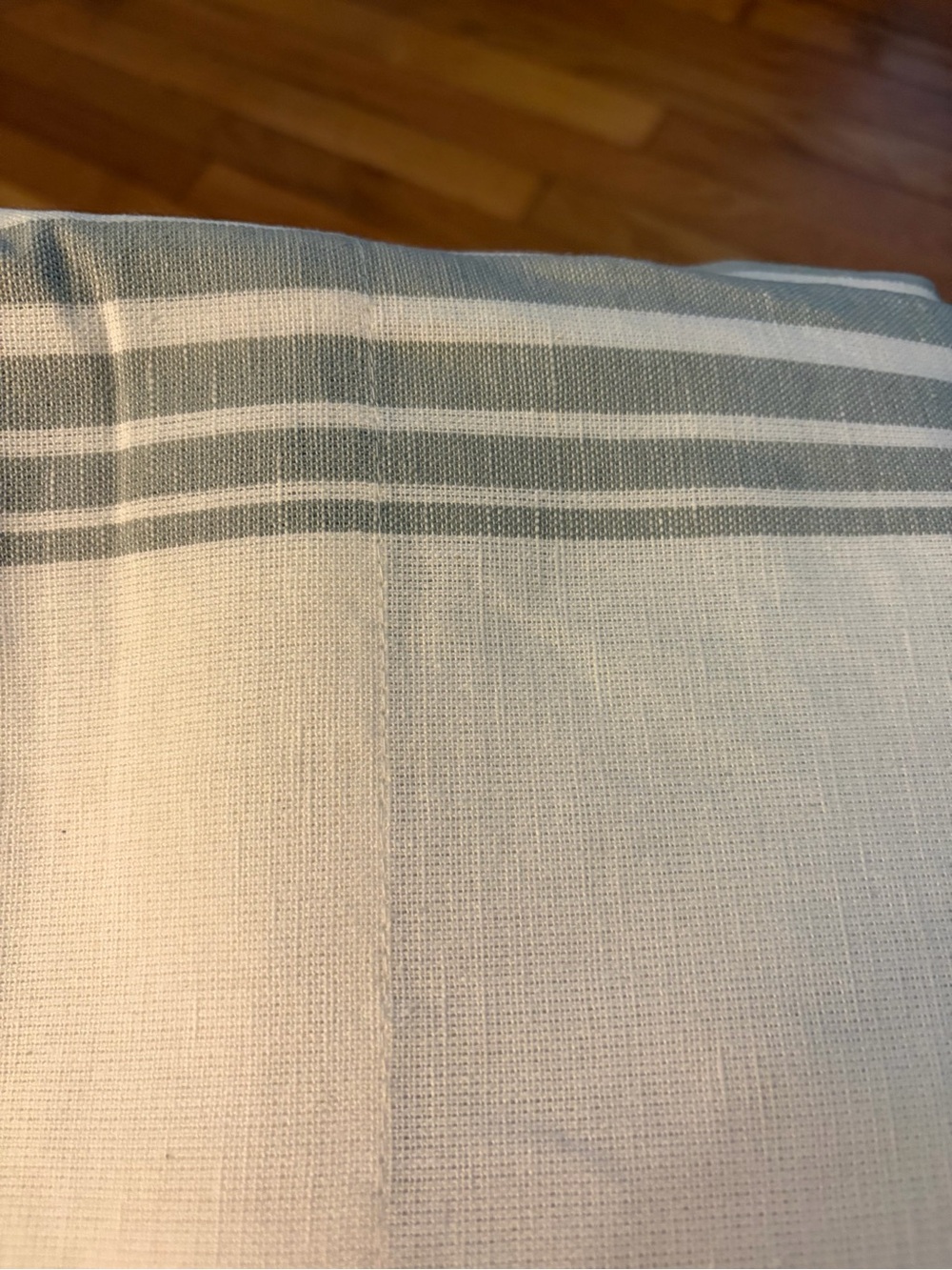NWOT Quince Coastal Stripe Curtain in Ivory and Sage 48x84 inches